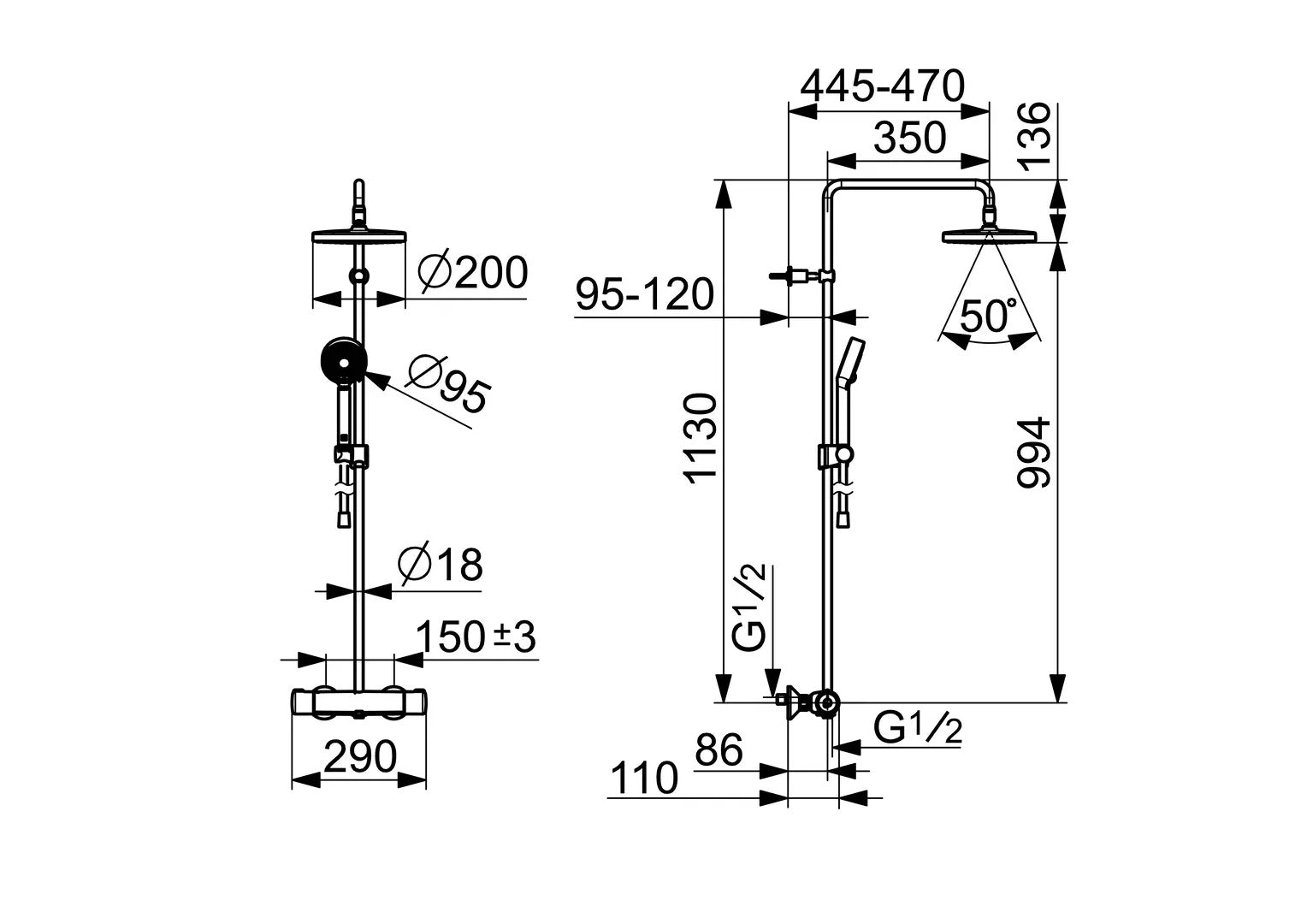 HANSA HANSAMICRA Duschsystem 44350130 - Chrom