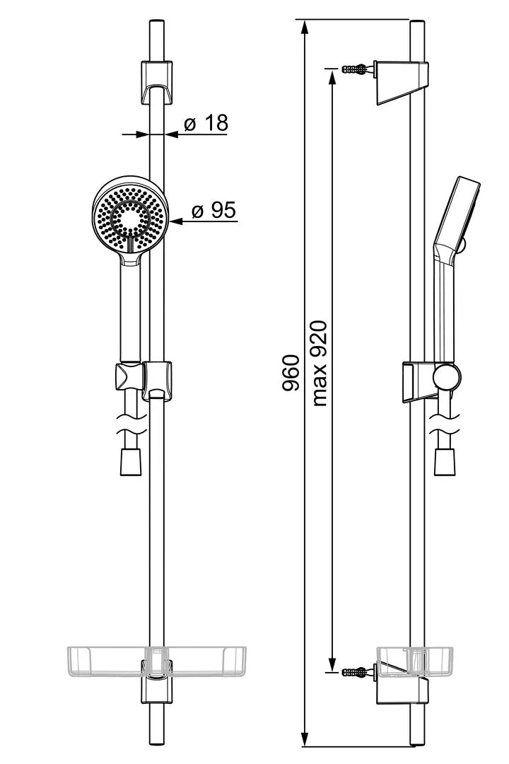 HANSA HANSABASICJET ECO Duschset 44670133 - Chrom