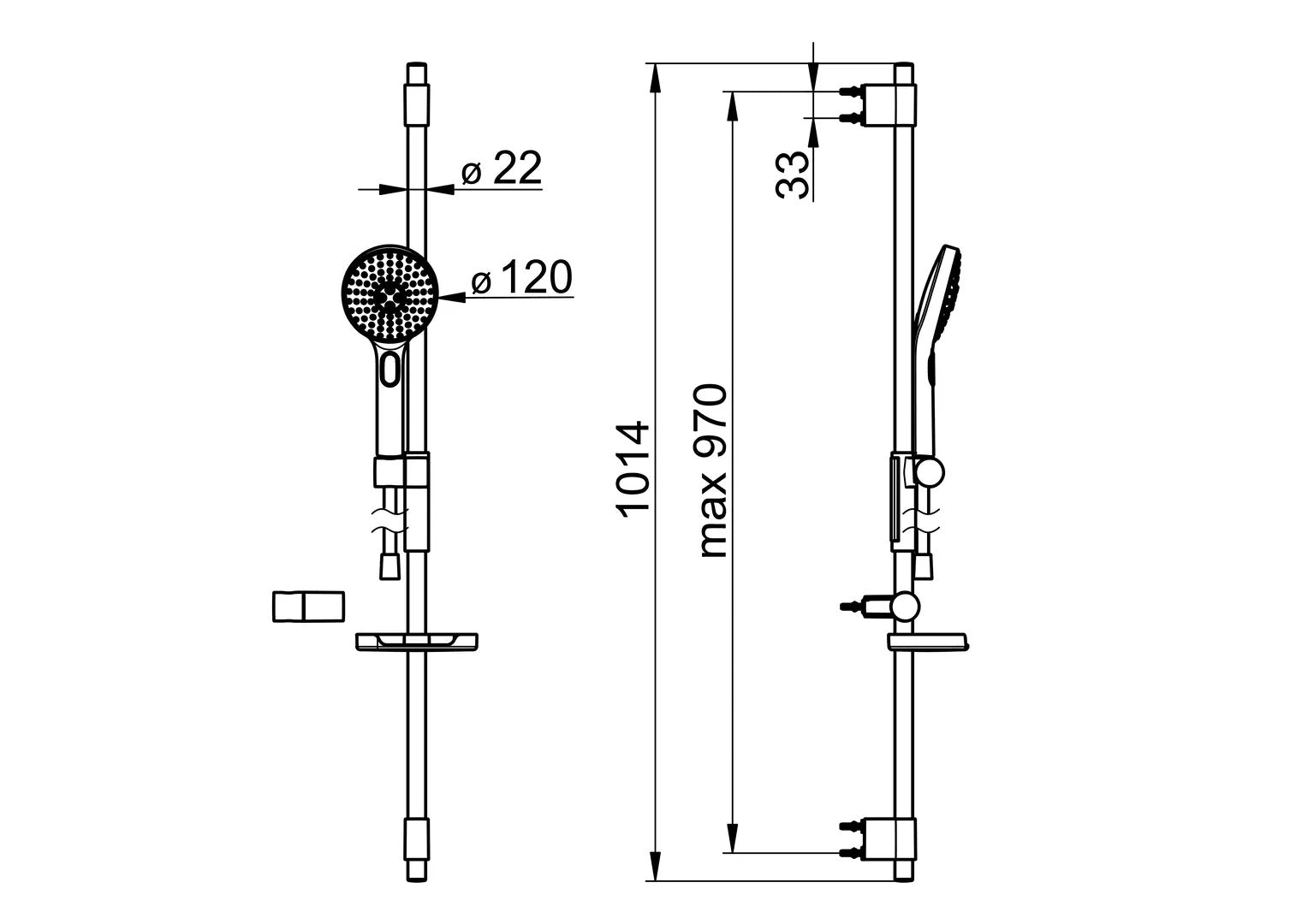 HANSA HANSAACTIVEJET Duschset 84370130 - Chrom/Hellgrau