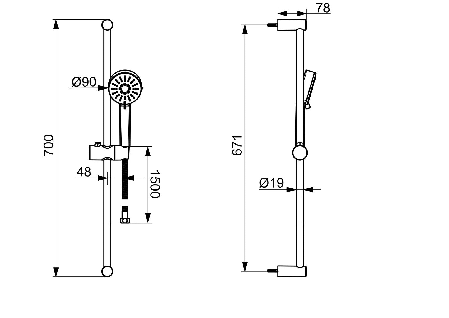 HANSA HANSABASIC Duschset 55780133 - Chrom