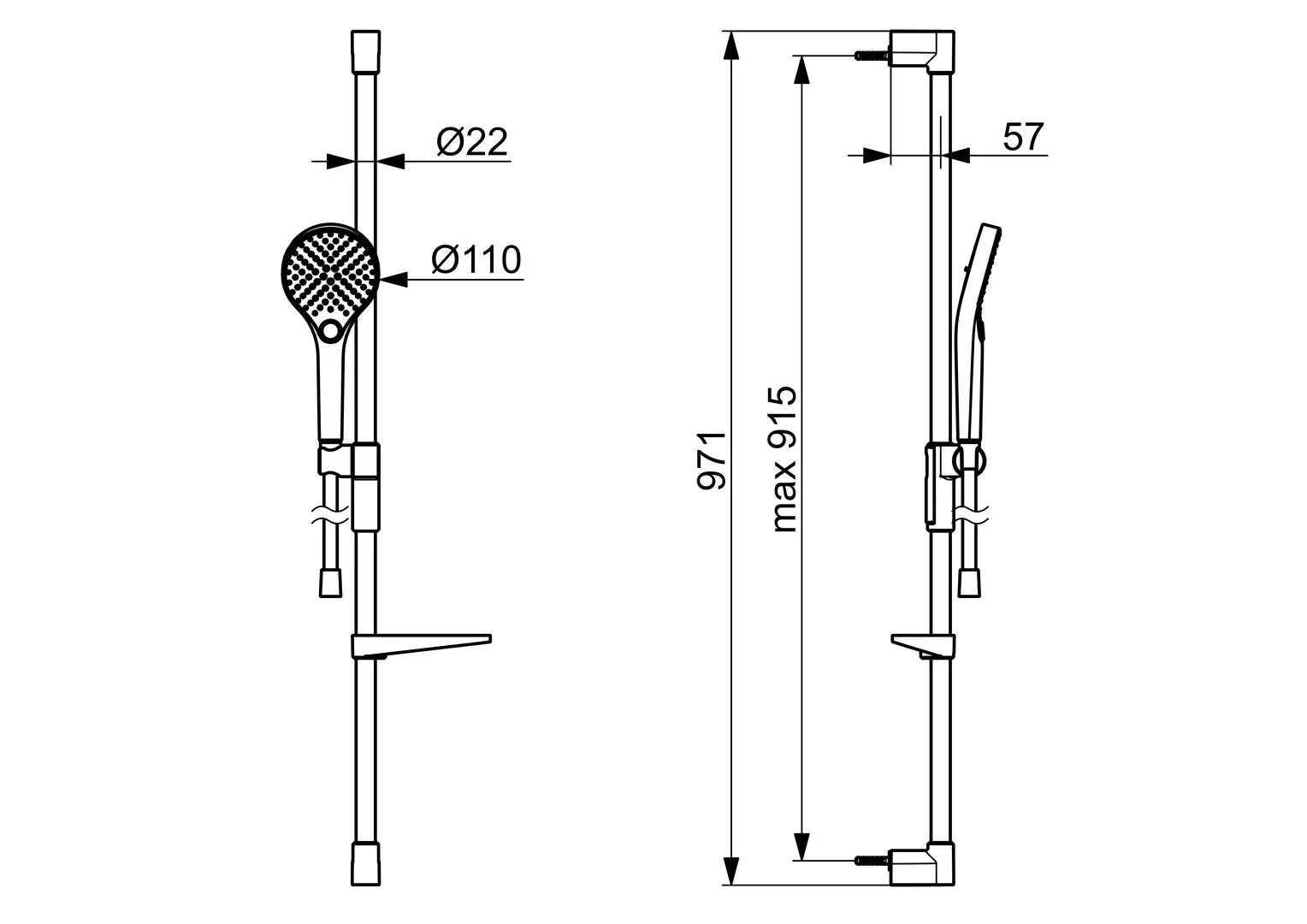 HANSA HANSAVIVA Brausegarnitur 44150330 - Chrom