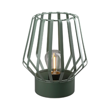 Windlicht (LED) „Pavone“ Metall grün