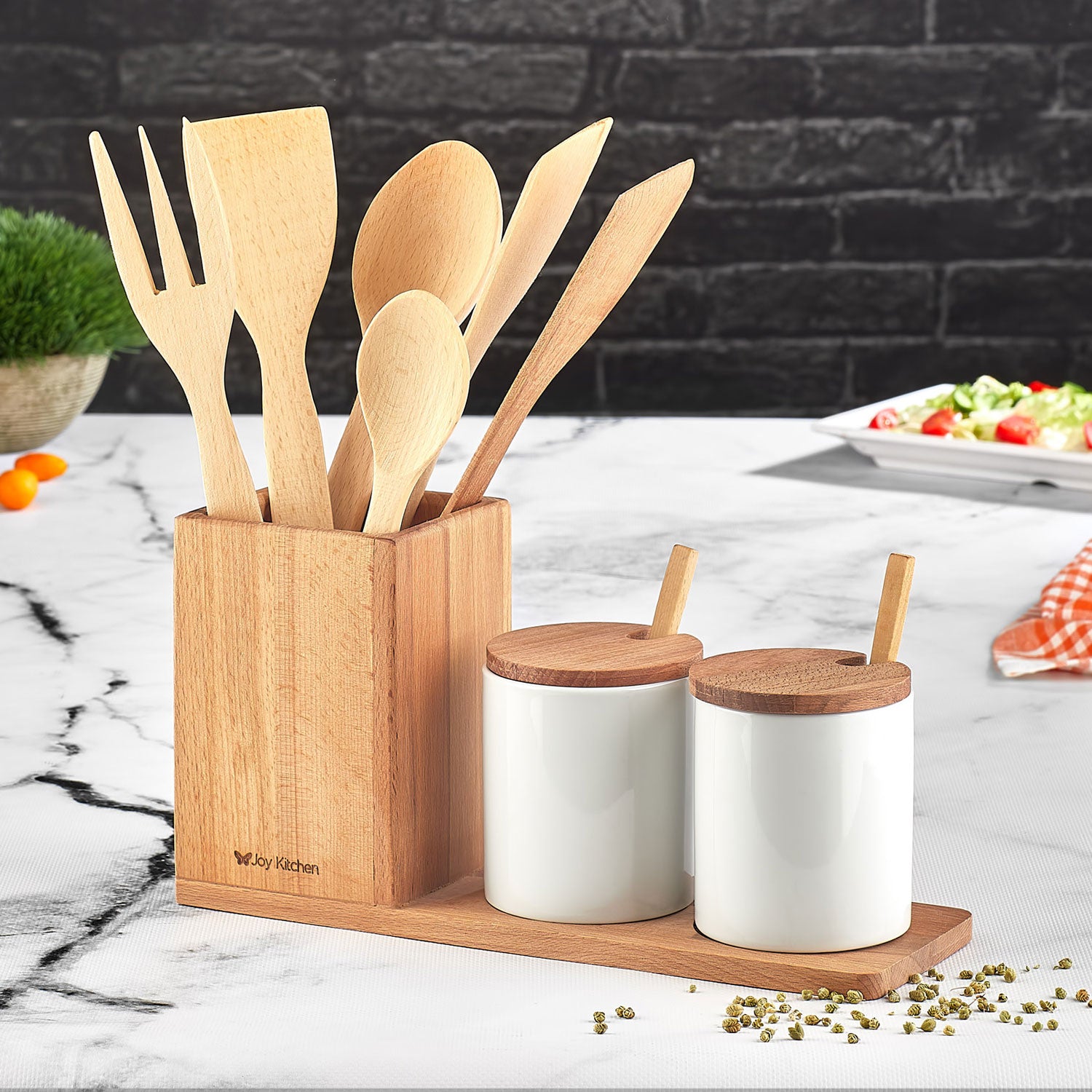 Joy Kitchen Küchenset aus Holz Küchenutensilien/Gewürzgeschirr