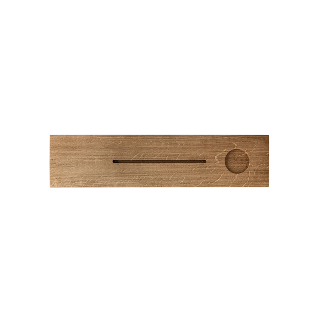 Badewannenablage aus Eiche mit Aussparung Tablet/Glas