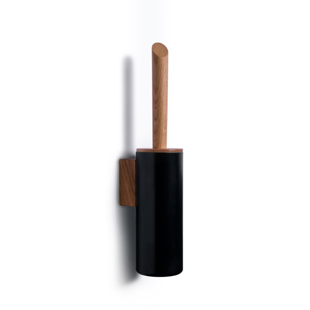 Toilettenbürste FIRELINE WANDHALTERUNG Set (mit Deckel) - schwarz