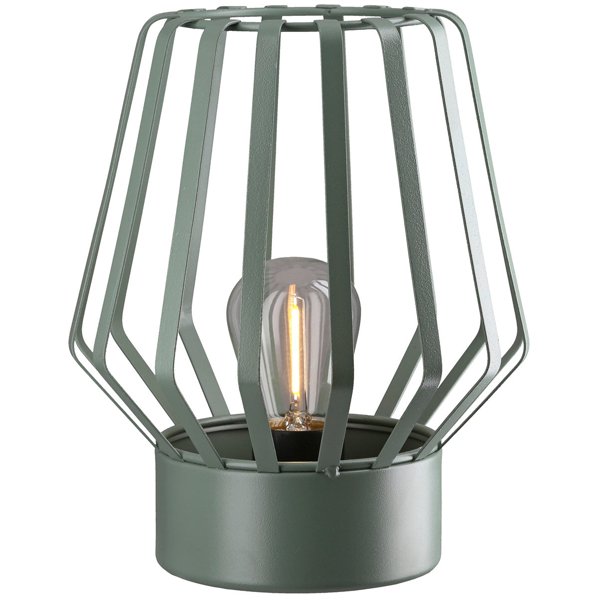 Windlicht (LED) „Pavone“ Metall grün