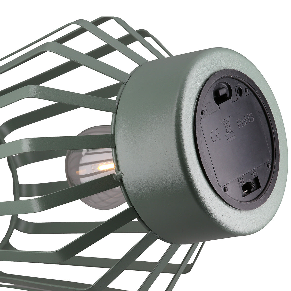 Windlicht (LED) „Pavone“ Metall grün