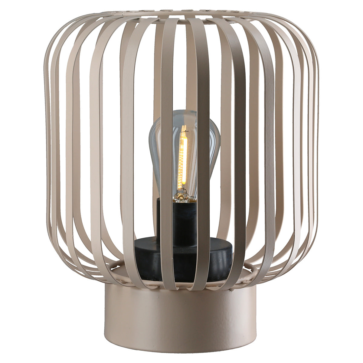 Windlicht (LED) „Pavone“ Metall beige 16,5x20,5 cm