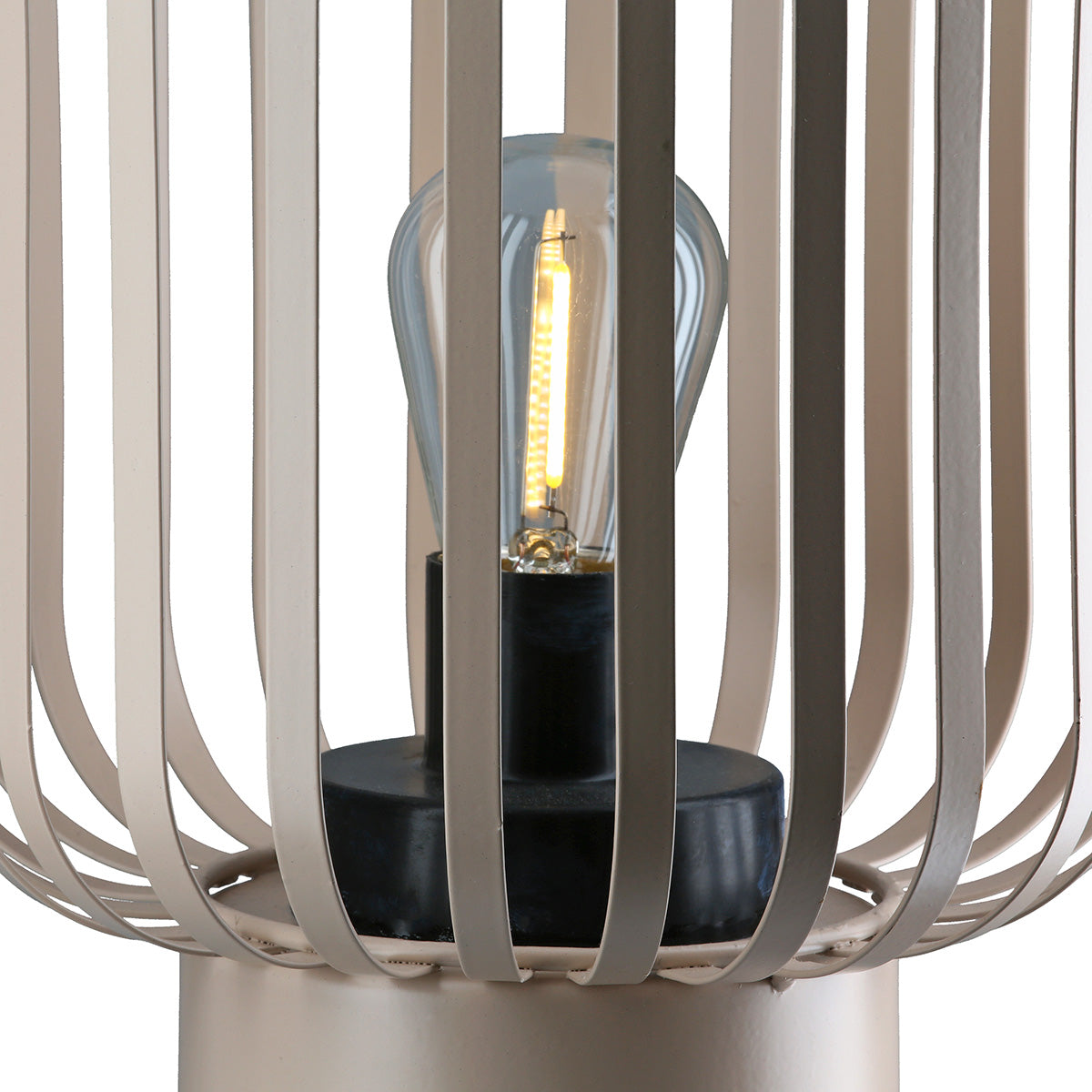 Windlicht (LED) „Pavone“ Metall beige 16,5x20,5 cm