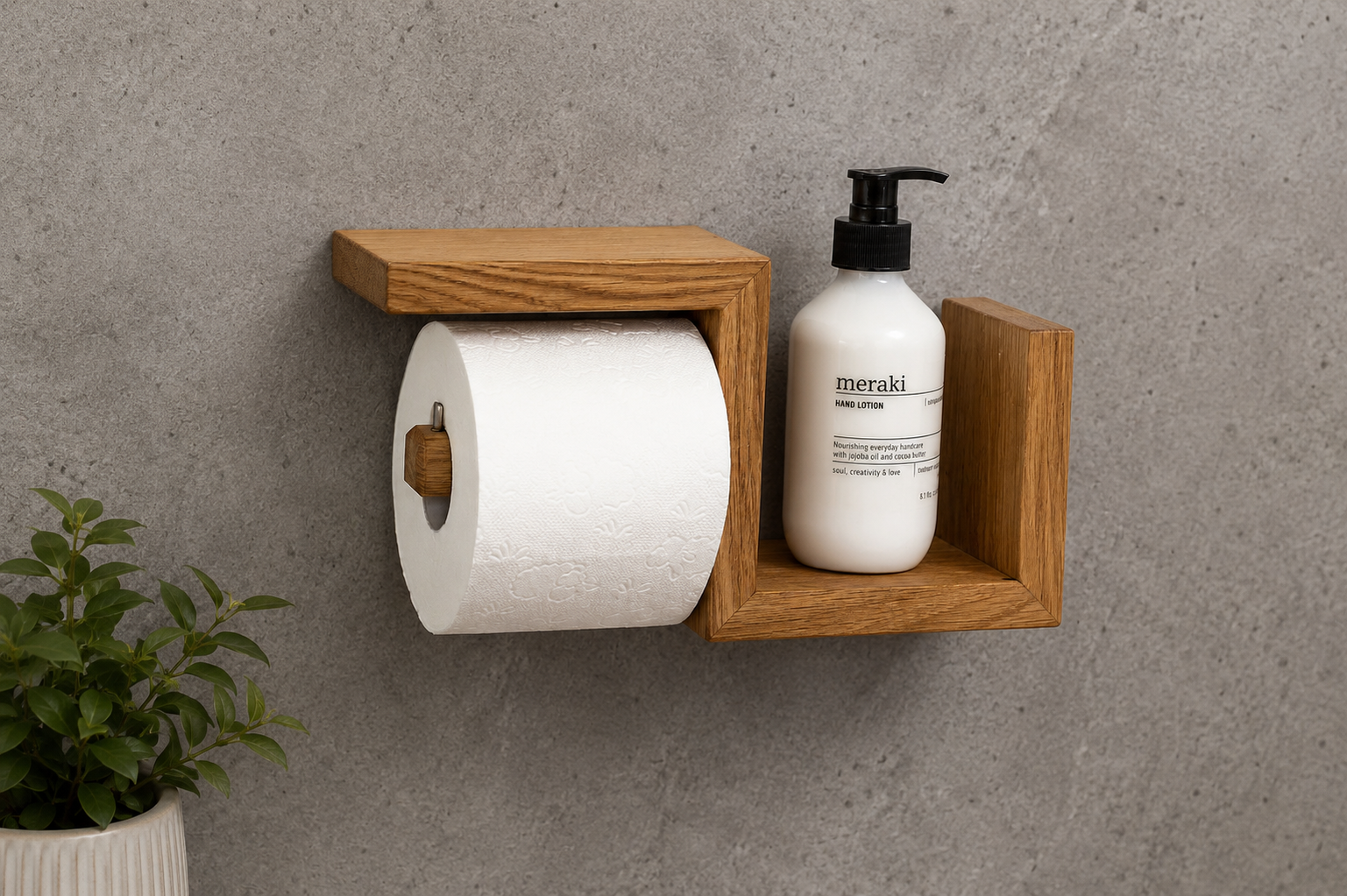 Papierrollenhalter aus massiver Eiche