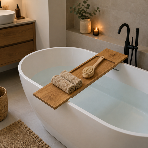 Badewannenablage aus Eiche