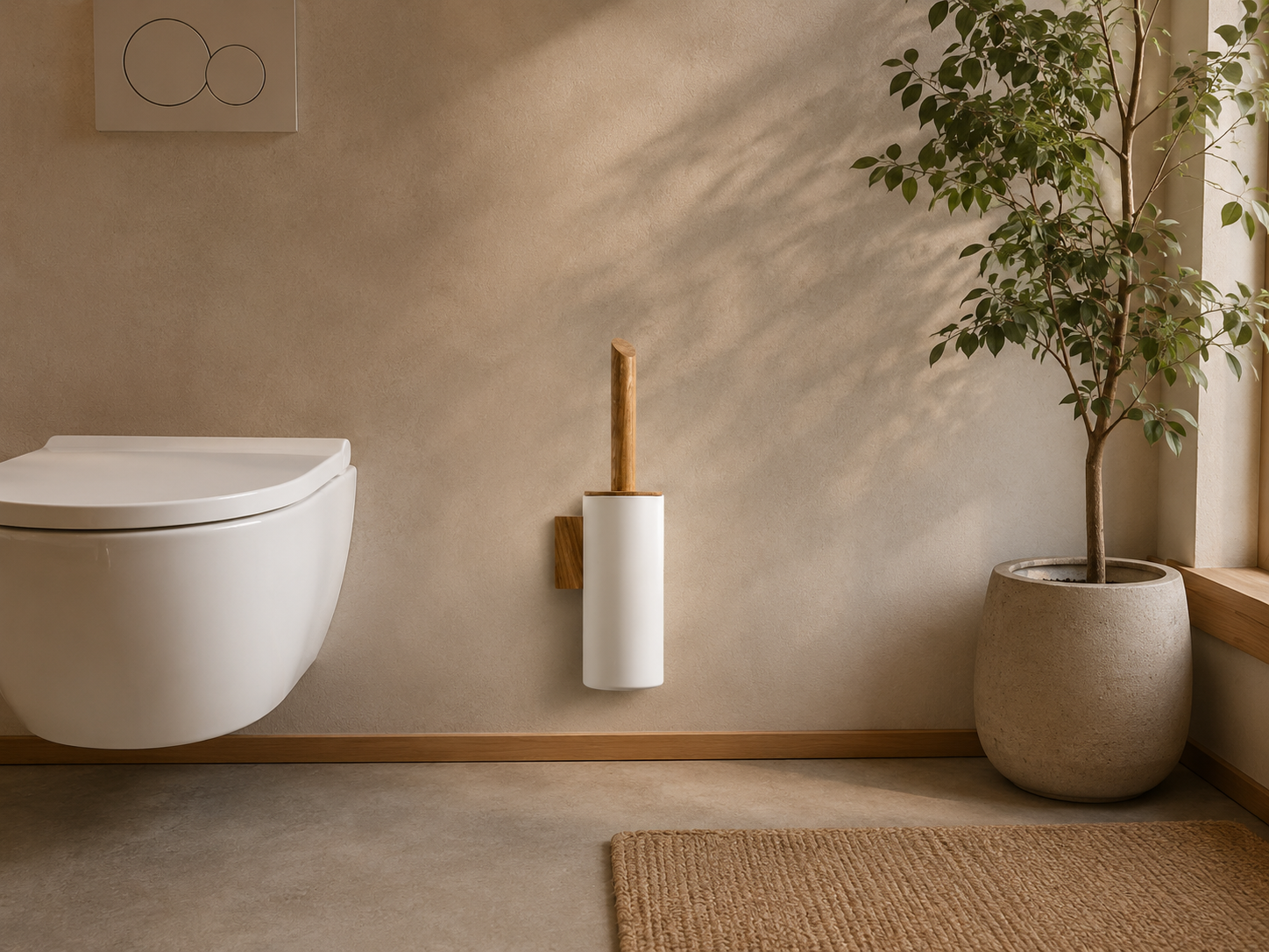 Toilettenbürste FIRELINE WANDHALTERUNG Set (mit Deckel) - weiß