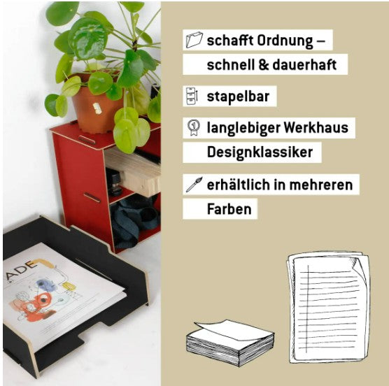 Briefablage stapelbar